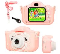 Camara de Fotos para niños, 1080P 30fps, Pantalla de 2,0" LCD, cámara de Fotos Infantil, Ranura para la Tarjeta de Memoria 32GB (no incluida), Kids Camera Rosada, Cable USB, Correa, Juegos