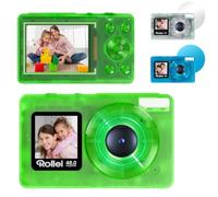 Camara de Fotos Rollei Compactline Pocket Transparente Verde | Camara de Fotos con Doble Pantalla Camera Fotográfica con Zoom Digital 18X Digi Camera Compacta para Niños Principiantes