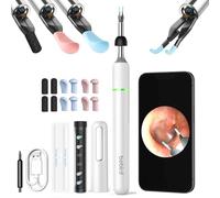 Cámara de herramienta de eliminación de cera de oídos, limpiador de oídos Bebird Pro Note 5 con otoscopio y luz, kit de limpieza visual de cera de oído con púa y pinzas, alcance de oído 3 en 1,