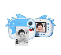 Cámara de Impresión Instantánea 1080P para Niños - Cámara Digital de 2 MP con Pantalla IPS de 2,4, Grabadora de Vídeo 6X M, e, Incluye 3 Rollos de Impresión, Tarjeta TF de 32 GB,
