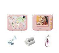 Cámara de impresión instantánea for niños, cámara Dual de Alta definición de 1080p, batería de Alta Capacidad de 1500 MAh, Zoom 10x, Regalo for niños Mayores de 4 años(Zoo Pink)