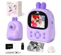 Cámara de impresión instantánea para niños, cámara digital HD de 48 MP con impresión fotográfica en blanco y negro, zoom de 16X, tarjeta de 32 GB, juegos y reproductor de MP3 para niñas y niños de 3 a