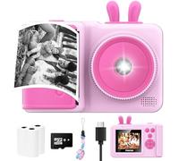 Cámara de impresión instantánea para niños, cámara instantánea de 1080P para niños que imprimen fotos, regalos de cumpleaños de Navidad para niñas de 3 a 12 años, juguete de cámara para niños de 3, 4,