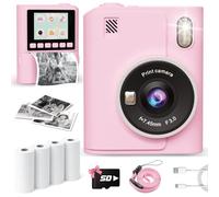 Cámara de impresión instantánea para niños, cámaras de impresión digital instantánea 1080P para niños pequeños, juguete portátil para niñas de 3, 4, 5, 6, 7, 8, 9, 10 años, regalos de cumpleaños de