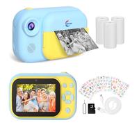 Cámara de impresión instantánea para niños con pantalla grande de 3.5 pulgadas, regalos de Navidad, Halloween, cumpleaños para niños y niñas de 3 años en adelante, cámaras duales delanteras traseras