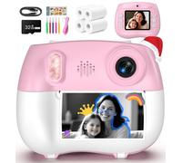 Cámara de impresión instantánea para niños, función de selfie, cámara frontal trasera doble para niños con video 1080P para niñas de 3 a 12 años, cámara digital portátil de viaje para niños de 3, 4, 5