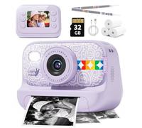Cámara de impresión instantánea para niños, regalos de cumpleaños de Navidad para niñas y niños de 3 a 12 años, impresión térmica, video digital 1080P, portátil, cámara de juguete para viajes, color