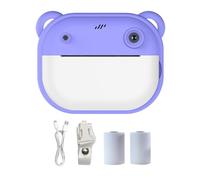 Cámara de impresión térmica for niños, Juguete inalámbrico con Bluetooth, impresión instantánea sin Tinta, Foto, Nota, cámara for niños, Estudio de educación temprana, Juguete for Regalo(Purple)