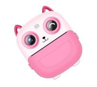 Cámara de impresión térmica para niños con IA con grabación de video de 1080p y tarjeta de memoria de 32 GB para almacenamiento de contenido (rosa)