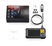 Cámara de inspección con cable de 1/5/10 m, cámara de inspección IP67, tipo C, recargable con pantalla de 4.3 pulgadas, 8 LED de diagnóstico