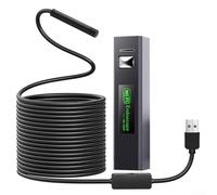 Cámara de inspección de boroscopio industrial de 8 mm, 1200P HD, con IP68 impermeable y 8 luces LED ajustables para tuberías, equipos mecánicos automáticos, 5 m - Cable