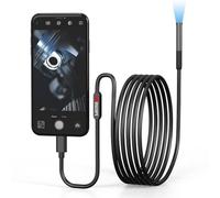 Cámara de inspección de tuberías WiFi de doble lente de 8 mm, IP67 | Cuenta con lentes dobles de 8 mm con protección impermeable IP67, ofreciendo una resolución de 2 MP y un ángulo de visión de