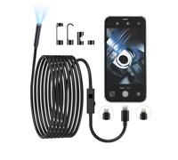 Cámara de inspección endoscópica, cámara de serpiente de 16.4 pies, cámara de boroscopio HD 1920P con 8 luces LED, cámara de drenaje de tubo impermeable IP67 de 7.9 mm para iPhone, iPad y Android