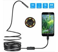 Cámara de inspección semirrígida tipo serpiente 1920P HD, resistente al agua, con doble lente y luces LED ajustables para múltiples aplicaciones,