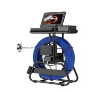 Cámara De Inspección Tuberías Alcantarillado 50M/80M/100M Pantalla IPS 10" 1080P Contador Medidores + Localizador 512HZ con Nivelación Automática + Cable 7 Mm Diámetro Imagen(100 m)