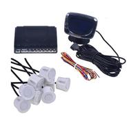 Cámara de Marcha Atrás 1 Juego Sensor Estacionamiento para Automóvil Pantalla 4 Sensores para Todos Los Automóviles Monitor Radar Respaldo Asistencia Marcha Atrás Cámara de visión Trasera(8 White)