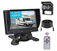 Cámara de Marcha atrás con Monitor LCD de 7 Pulgadas, cámara de Marcha atrás Digital inalámbrica 1080P con Monitor de Pantalla Dividida de 7" para Camiones, autocaravanas, caravanas, remolques