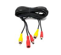 Cámara de marcha atrás de 6 M/10M/15 M para coche compatible con cable de extensión RCA 2 en 1 para respaldo de línea de cámara de respaldo (10 m) (10 m)