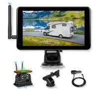 Cámara de Marcha Atrás Inalámbrica Solar Kit, Pantalla Táctil de 7 Pulgadas, Cámara de Visión Trasera Magnética Recargable de 10000mAh con Tipo-C, Grabación DVR, Visión Nocturna, BSD, Impermeable