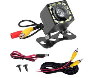 Cámara de Marcha Atrás para Coche 1080P, Respaldo Visión Nocturna Súper 12 LED, IP68 Impermeable 12V-24V 170° Gran Angular Cámara Trasera para Automóviles SUV Camiones Pickup Furgonetas