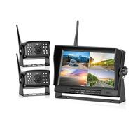 Cámara de Marcha atrás para Coche Monitor de Coche DVR inalámbrico AHD 7 Pulgadas, Pantalla vehículo, para Vista Trasera para camión, grabadora Marcha atrás, cámara WiFi(Monitor and 2 Camera)