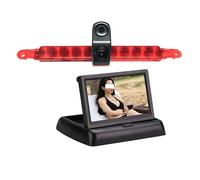 Cámara de marcha atrás para luz de freno de coche, dos lentes, carcasa trasera plana, compatible con Hella 2DA 343 106-201 y kit de monitor (kit de 5 pulgadas) (kit de 5 pulgadas ZD)