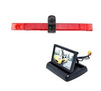 Cámara de marcha atrás para luz de freno de coche, dos lentes, carcasa trasera plana, compatible con Hella 2DA 343 106-201 y kit de monitor (kit de 5 pulgadas) (kit de 4.3 pulgadas 1)