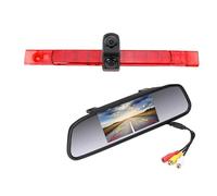 Cámara de marcha atrás para luz de freno de coche, dos lentes, carcasa trasera plana, compatible con Hella 2DA 343 106-201 y kit de monitor (kit de 5 pulgadas) (kit de 4.3 pulgadas 2)