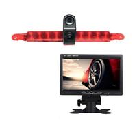 Cámara de marcha atrás para luz de freno de coche, dos lentes, carcasa trasera plana, compatible con Hella 2DA 343 106-201 y kit de monitor (kit de 5 pulgadas) (kit de 7 pulgadas 2)