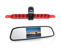 Cámara de marcha atrás para luz de freno de coche, dos lentes, carcasa trasera plana, compatible con Hella 2DA 343 106-201 y kit de monitor (kit de 5 pulgadas) (kit de 5 pulgadas) (kit de 5 pulgadas
