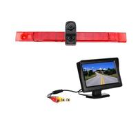 Cámara de marcha atrás para luz de freno de coche, dos lentes, carcasa trasera plana, compatible con Hella 2DA 343 106-201 y kit de monitor (kit de 5 pulgadas) (kit de 4.3 pulgadas 3)