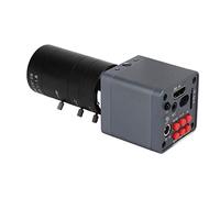 Cámara de Microscopio de Video Industrial, USB Digital Microscope Imager Grabación 4K 2160P Zoom Manual Brillo Ajustable para Laboratorio (Enchufe de la UE)