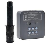 Cámara de microscopio de vídeo industrial USB HDMI de 48 MP para cámara de visión artificial Inspección de mantenimiento de teléfonos móviles y lente de montaje en C de 300X