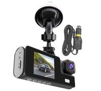 Cámara de monitor para coche, 1080P de doble lente, 5,91 x 4,33 x 2,76 pulgadas de alta definición de 3,5 pulgadas Display & Advanced Night Vision, Loop Recording for Vehicle Security and Auto Cameras
