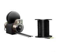 Cámara de pesca subacuática con sensor de temperatura y profundidad de gran angular de 195°, luces LED para detección de agua lodosa de barco de hielo (cámara + cable de 100 m)