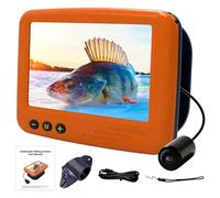 Cámara de pesca subacuática de 4.3 pulgadas IPS, cámara de pesca de 4000 mAh, IP68 impermeable portátil buscador de peces con cámara de visión nocturna LED infrarroja de 145° para lago, barco, pesca