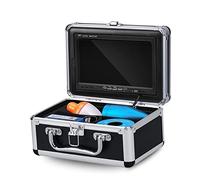 Cámara de pesca submarina, Cámara de pesca V7 100 0TVL 7 Pulgada Video Cámara bajo el agua 12 Lámpara infrarroja Finder Finder Lake Río Mar Fishing Pesca para pesca en kayak en lagos helados(4500mAH 3