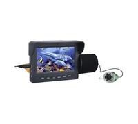 Cámara de Pesca submarina, Kit de cámara Pesca submarina portátil con 12 Luces LED y buscador Peces for Lagos 4,3 Pulgadas para Hielo, Barco, Pesca náutica(F008G-15M-IR)