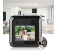 Cámara de puerta con batería HD HD, visor de peleas de 145 ° de ancho con ángulo con pantalla LCD de 2.4 pulgadas para la entrada al hogar y la puerta delantera del apartamento