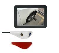 Cámara De Punto Ciego con Monitor Digital De Espejo Retrovisor DVR De 5 Pulgadas con Lente Dual para Interior De Coche Cámara Reserva Coche(Right Side White)