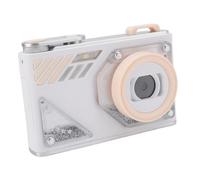 Cámara de Puntos Digitales y Disparos, FHD 1080p 48MP, con Zoom 8X y 2 Lentes, Anti Shake, Cámara Pequeña Compacta para Niños Adultos Principiantes (White)