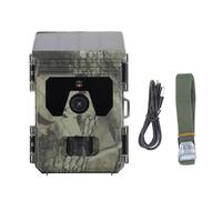 Cámara de Rastreo con Energía Solar IP65 Cámara de Vida Silvestre de Visión Nocturna Impermeable 4K 50 MP con Correa y Cable de Datos para Grabación de Monitoreo de Observación