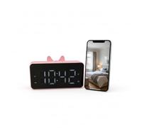 Cámara de reloj digital InCliick con tarjeta SD de 32 GB, Cute Cat Ear 4 en 1 (altavoz Bluetooth, reloj, alarma), 4 K UHD WiFi6, Remote View No Audio (con tarjeta SD de 32 GB)