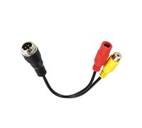 Cámara de respaldo de coche de 4 pines macho/hembra a AV/hembra, adaptador de enchufe de cable múltiple para monitor trasero de coche (D) (4 pinW-RCAw-DCw)