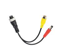 Cámara de respaldo de coche de 4 pines macho/hembra a AV/hembra, adaptador de enchufe de cable múltiple para monitor trasero de coche, cámara de visión trasera (F) (4 pinM-RCAw-DCm)