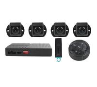 Cámara de respaldo de coche para RV, turismo, autocaravana, AI 360, panorámica, 3D, sistema de coche, AHD 1080P con reconocimiento inteligente AI (con pantalla táctil) (B con calibración 64G)