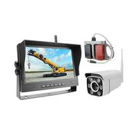 Cámara de respaldo inalámbrica para grúa de 9 pulgadas, monitoreo DVR 30X Zoom Amplificación Zoom AHD Wifi Display Set de repuesto para torre grúa Stone Caravan (128G) (pedal de cámara de monitor/128G