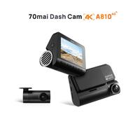 70mai Dash CAM 4K A810-2, Sony Starvis 2 IMX678 3840x2160P + 1080p,Delantera y Trasera, GPS Incorporado, Visión Nocturna, Soporte hasta 256GB, Grabación de lapso de Tiempo, Gran Angular de 150° FOV