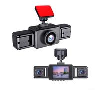 Cámara de salpicadero de 4 canales para coche con campo de visión de 360 grados 1080P pantalla integrada para visión nocturna y detección de movimiento (negro)