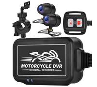 Cámara de salpicadero de motocicleta - Grabadora completa universal de 1080P con lentes delanteras y traseras, captura gran angular de 150 grados | Ideal para conducción, carretera y grabación de